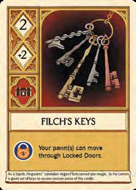 Filch’s Keys · 2 + 2: illustrated card face from the official rulebook