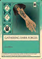 Gathering Dark Forces · 2 + 2: illustrated card face from the official rulebook