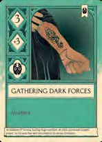 Gathering Dark Forces · 3 + 3: illustrated card face from the official rulebook